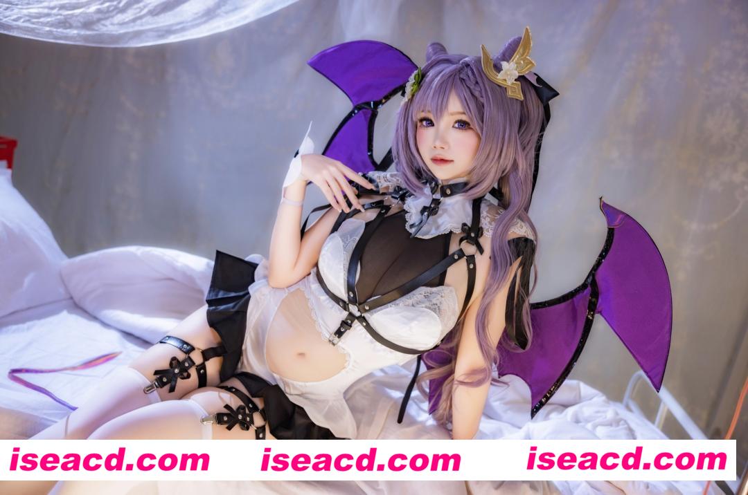 图片[2]-【COSPLAY/带视频】雪晴Astra-刻晴 恶魔拘束睡衣 [20P 4V]【400M】-嘤嘤怪之家